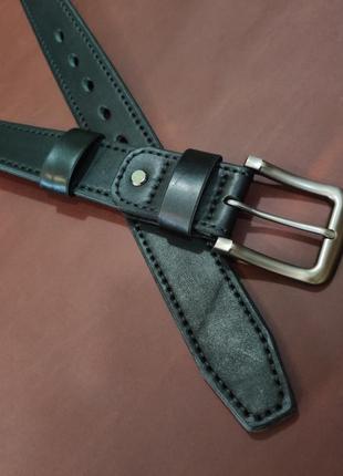 Кожаный мужской ремень, 40 мм, пп, black cat1 фото