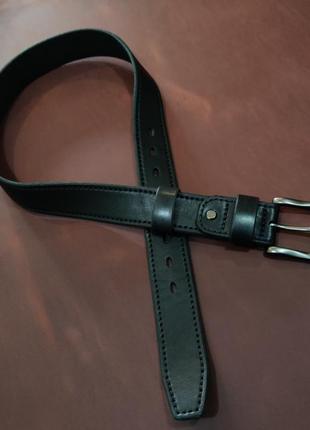 Кожаный мужской ремень, 40 мм, пп, black cat6 фото
