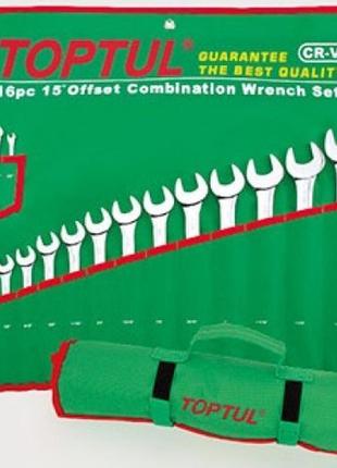Набір ключів дюймових комбінованих toptul 16 шт. (1/4"-1-1/4") gbaa1604