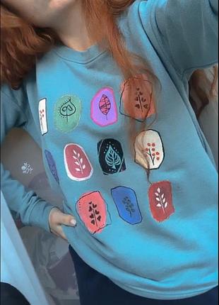 Новий жіночий світшот із ручним авторським розписом