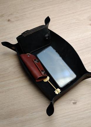 Кожаная тарелка deko, тарелка для мелочей, тарелка из кожи #4