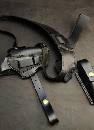 Кожаная оперативная кобура для cz 82 + паучер для магазина