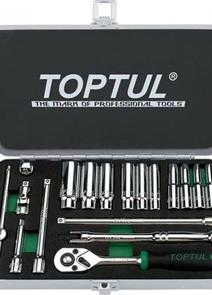 Набір інструменту дюймового toptul 1/4" 18ед. 3/16"-9/16" (довгі головки) gcad1813