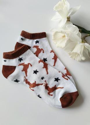 Шкарпетки жіночі з оленями літні, носки низькі 0462