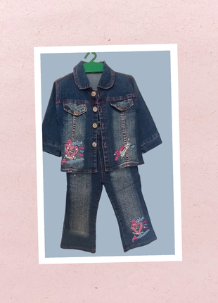Костюм джинсовый новый на 1-1,5роки на девочку