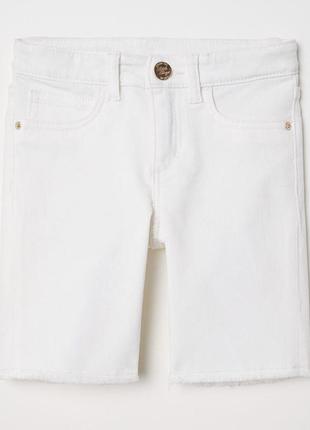 Детские однотонные джинсовые шорты h&m на девочку р.140 - 9-10 лет /64040/1 фото