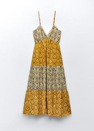Ярусна сукня з принтом та красивою завязкою у вигляді банта7 фото