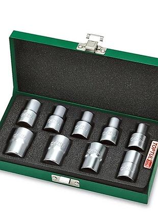 Набір головок torx 1/2" e10-e24 9 од. (зірка давида) toptul gaad0907