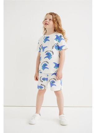 Детские трикотажные шорты динозавры h&m для мальчика р.122 - 6-7 лет /23651/