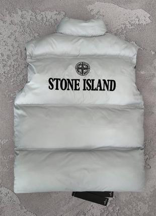 Качественная мужская жилетка stone island/ черный, изумрудный, серый2 фото
