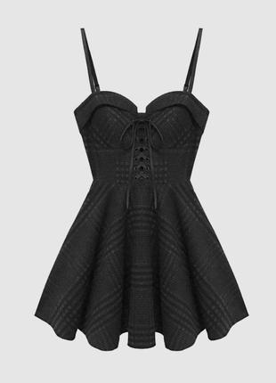 Міні плаття шнурівка сукня пишна юбка в клітку