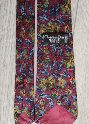 Christian dior винтажный 100% шелковый галстук
