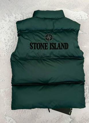 Качественная мужская жилетка stone island/ черный, изумрудный, серый2 фото