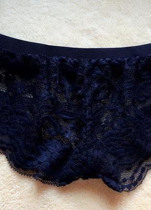 Черные кружевные цветочные трусики кружево с цветами хс-c/xs-s/6-8/34-36/42-44 marks spencer