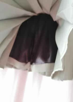 Мини юбка шорты плиссе подкладка шортиками высокая посадка1 фото