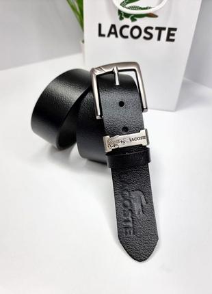 Ремень пояс мужской кожаный в стиле lacoste / ремень пояс мужественный кожаный чорный в стиле lacoste