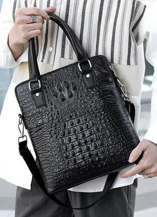 Жіноча шкіряна сумка портфель для документів, планшета, сумочка рептилія