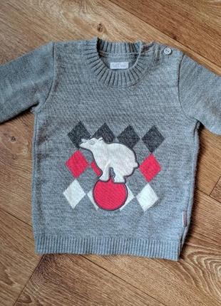 Теплый шерстяной свитер, лютик, рост 86