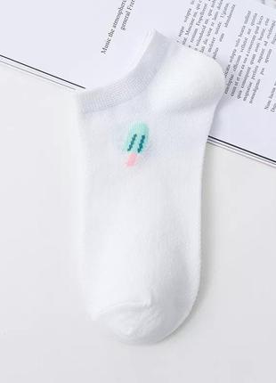 0462 білі жіночі шкарпетки, шкарпеточки з низькою посадкою літні1 фото