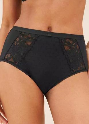 Шикарные черные трусики с кружевной отделкой батал marks & spenser 🌺💖🌺