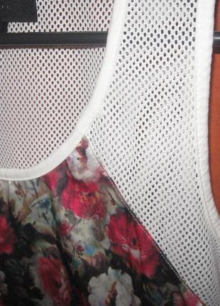Сукня-футболка пляжне квітковий принт біло-рожеве2 фото