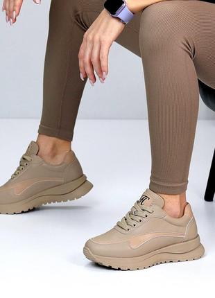 Классические женские кроссовки, кроссы цвета моко, качественная мягкая кожа, весенний,, летний вариа7 фото