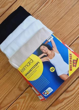 Женская майка, 5 штук, размер m/l, цвет черный, белый, беж