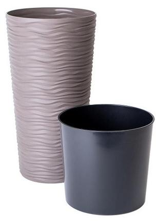 Вазон "ф'южн" зі вставкою 27*51 см. (капучіно) *4