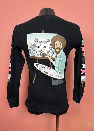 Rip & dip лонгслів ріп н діп принтований з котом унісекс