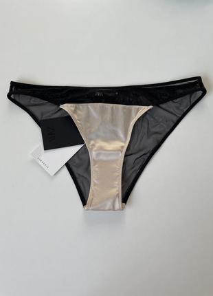 Трусики zara lingerie з натурального шовку4 фото