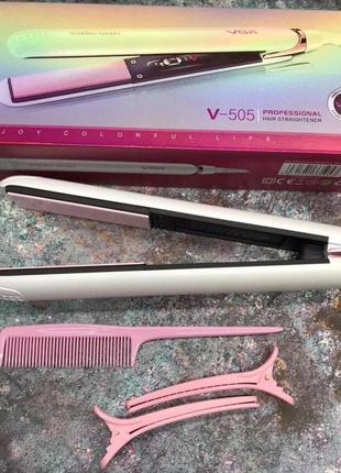 Плойка випрямляч для волосся vgr v-505, набір для укладання