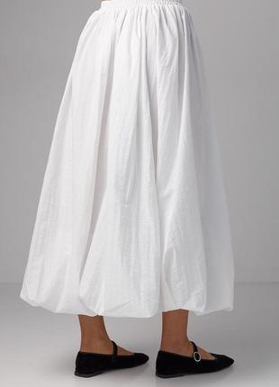 Женская качественная длинная белая пышная юбка макси баллон, фонарик