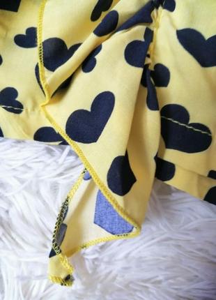 Літня спідниця шорти з натуральної бавовняної тканини принт серця5 фото