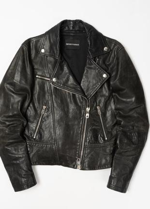 Emporio armani biker leather jacket&nbsp; женская кожаная куртка косуха