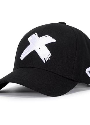 Кепка бейсболка хрестик, унісекс білий