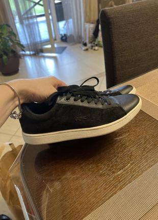 Кеды 👟 классные черные lacoste  стильные черные бренд классные удобные практичные1 фото