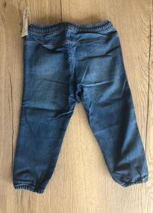 Джинси штани штани 92 сині джинси стрейчеві гумкою внизу3 фото