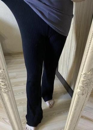 Новые модные трикотажные брюки клёш в рубчик 50-52 р6 фото