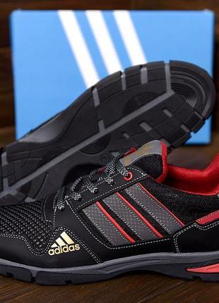 Чоловічі кросівки літні сітка adidas tech flex black