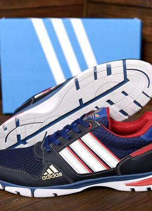 Чоловічі кросівки літні сітка adidas tech flex blue