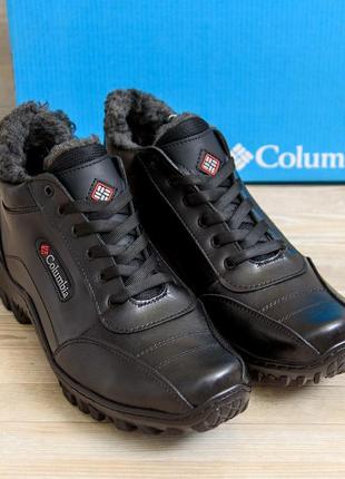 Чоловічі зимові шкіряні черевики columbia zk antishok winter shoe5 фото
