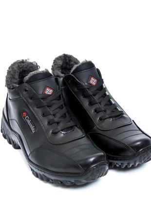 Чоловічі зимові шкіряні черевики columbia zk antishok winter shoe12 фото