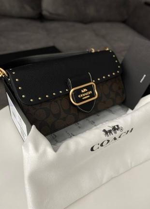 Coach morgan shoulder bag / gold/brown black multi 7