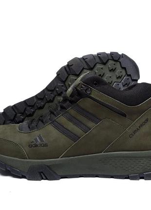 Чоловічі зимові шкіряні черевики  green adidas7 фото