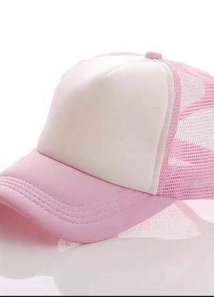 Нова кепка бейсболка рожева з білим