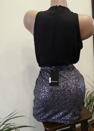 Красивая юбка в паєтки блестящая юбочка мини юбка4 фото