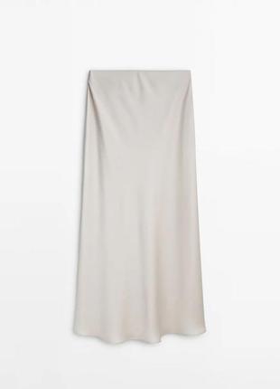 Спідниця сатин у білизняному стилі massimo dutti5 фото