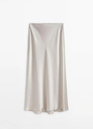 Спідниця сатин у білизняному стилі massimo dutti4 фото