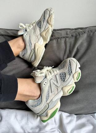 Крутезні жіночі кросівки new balance 9060 bricks & wood сіро-бежеві
