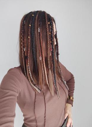 Косички на заколках, афрозаколки , аксесуар для волосся афрокоси знімні, дреди4 фото